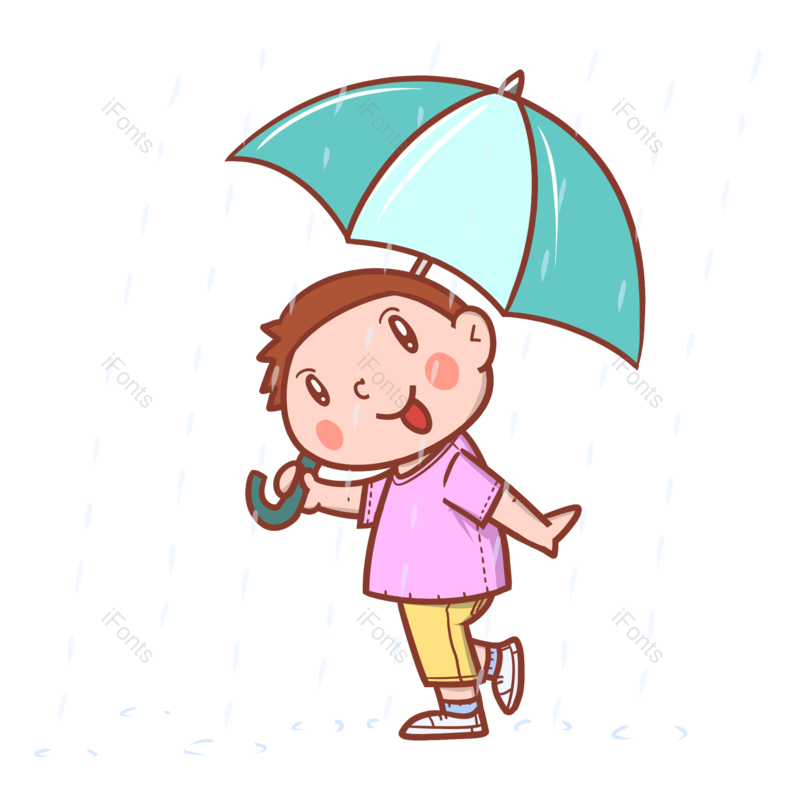 卡通图片,儿童元素,儿童卡通PNG,雨水免抠素材